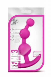 Luxe Beme3 Fuchsia - Szilikon anál gyöngysor, anál izgató Pink