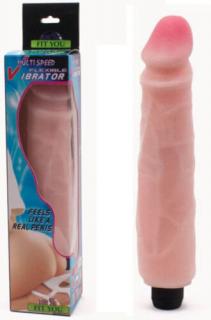 Multi Speed Vibrator Flesh - Extra Élethű vibrátor, bőrtapintású vibrátor 25 cm - AKCIÓS