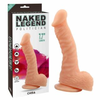 NAKED LEGEND Politician-Flesh - 19,5 cm Élethű szilikon dildó, tapadókorongos dildó