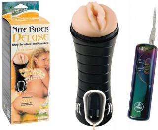 Nite Rider Vibrating - Flashlight vagina, műpunci, vibrátoros tojással