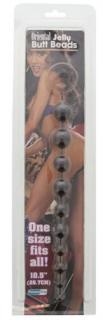 Oriental Jelly Butt Beads 10.5 Black - Anál gyöngysor, anál tágító, anál izgató Fekete