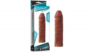 Pleasure X-Tender Penis Sleeve - Péniszhosszabbító +2,5 cm, péniszköpeny - AKCIÓS