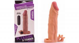 Pleasure X-Tender Vibrating Penis Sleeve 3 - Péniszhosszabbító, péniszköpeny, vibrátoros - AKCIÓS