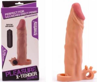 Pleasure X-Tender Vibrating Penis Sleeve 3 - Péniszhosszabbító, péniszköpeny, vibrátoros