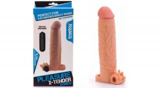 Pleasure X-Tender Vibrating Penis Sleeve 4 - Péniszhosszabbító, péniszköpeny, vibrátoros - AKCIÓS