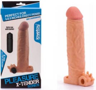 Pleasure X-Tender Vibrating Penis Sleeve 4 - Péniszhosszabbító, péniszköpeny, vibrátoros