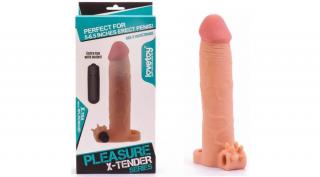 Pleasure X-Tender Vibrating Penis Sleeve 5 - Péniszhosszabbító, péniszköpeny, vibrátoros - AKCIÓS