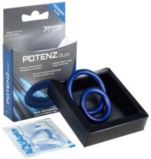 POTENZduo Blue Medium - Péniszgyűrű, erekciógyűrű 2 db