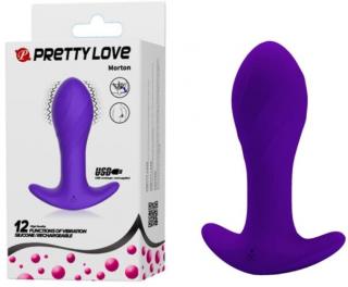 Pretty Love Anal Plug Massager Purple - Anál izgató, anál plug, anál tágító, vibrátoros