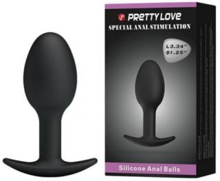 Pretty Love Heavy Balls Silicone Butt Plug - Anál plug, Szilikon Anál tágító, anál izgató 8,4 cm