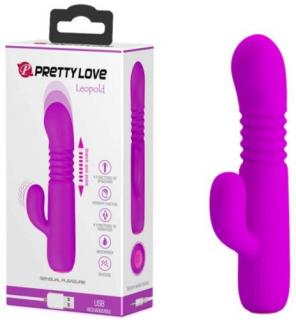 Pretty Love Leopold Purple - AKKUS fel-le mozgó szilikon vibrátor