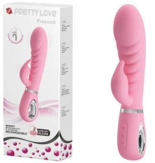 Pretty Love Prescott Baby Pink - Szilikon forgófejű vibrátor