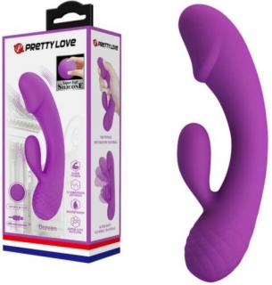 Pretty Love Ron Purple - Szilikon klitoriszkaros vibrátor, AKKUS vibrátor 17,5 cm LILA