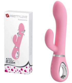 Pretty Love Ternence Pink - Forgófejű, Szilikon vibrátor 19,6 cm