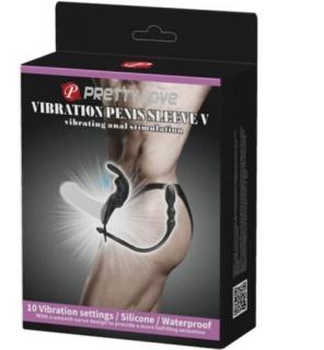 Pretty Love Vibration Penis Sleeve V - vízálló péniszgyűrű