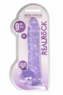 REALROCK - áttetsző élethű dildó - lila (22cm)