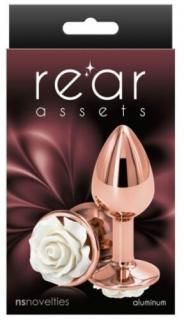 Rear Assets - Rose - Small - White - Anál tágító, anál lazító, anál ékszer