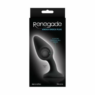 Renegade - Knock Knock Plug - Anál plug, Szilikon Anál tágító 12 cm FEKETE