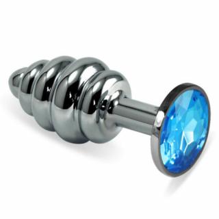 Rosebud Spiral Plug Blue - Anál plug, FÉM Anál tágító, anál ékszer