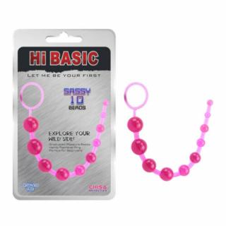 SASSY Anal Beads-Pink - Anál gyöngysor, anál tágító, anál izgató Pink