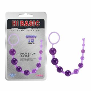SASSY Anal Beads-Purple - Anál gyöngysor, anál tágító, anál izgató Lila