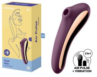 SATISFYER DUAL KISS - AKKUS HÜVELYI ÉS CSIKLÓ VIBRÁTOR (LILA)