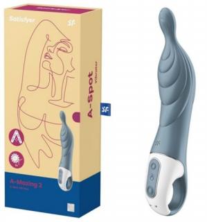 SATISFYER ELASTIC JOY - AKKUS, FLEXIBILIS PÁRVIBRÁTOR (SZÜRKE)