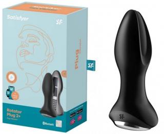 SATISFYER ROTATOR PLUG 2 - AKKUS, FORGÓ GYÖNGYÖS ANÁL VIBRÁTOR (FEKETE)