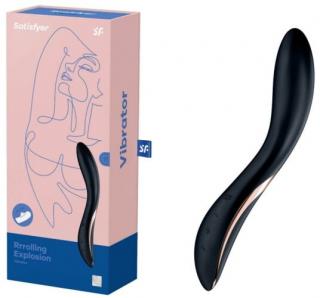 SATISFYER RRROLLING - AKKUS, MOZGÓ GOLYÓS G-PONT VIBRÁTOR (FEKETE)