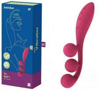 SATISFYER TRI BALL 1 - AKKUS, MULTIFUNKCIÓS VIBRÁTOR (PIROS)