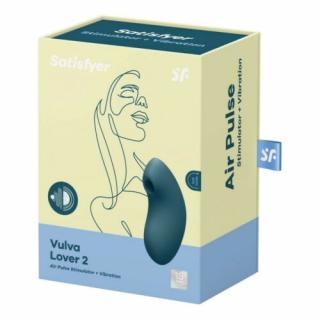 SATISFYER VULVA LOVER 2 - AKKUS CSIKLÓVIBRÁTOR (KÉK)