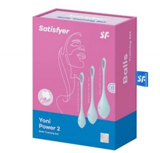 SATISFYER YONI POWER 1 - GÉSAGOLYÓ SZETT - KÉK (3 RÉSZES)