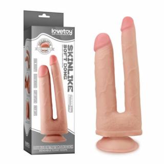 Skinlike Cock - Az igazi élethű dildó, kétágú dildó 18,4 cm