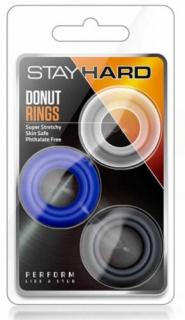 Stay Hard Donut Rings Assorted - 3 db péniszgyűrű