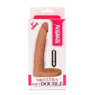 The Ultra Soft Double 3 - Felcsatolható dildó, vibrátoros 17,8 cm