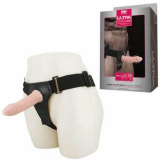 Ultra strap-on with Vibration - Felcsatolható távirányítós dildó, vibrátor 15,5 cm