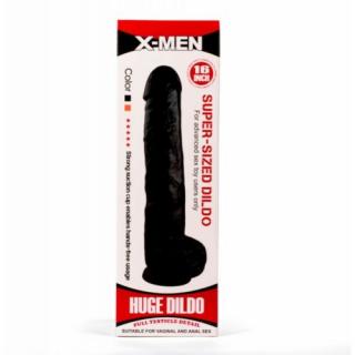 X-MEN 16" Super-Sized Dildo Black - Élethű szilikon dildó 40,6 cm