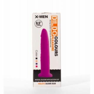 X-MEN 6.5" Dildo Colours Pleasure Black 1 - SZilikon dildó 16,5 cm