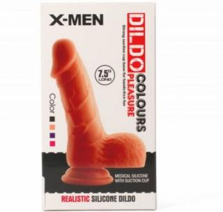 X-MEN 7.5" Dildo Colours Pleasure Black 3 - Élethű dildó 19 cm (FEKETE)