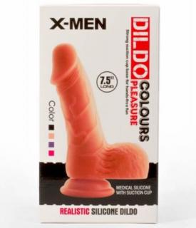 X-MEN 7.5" Dildo Colours Pleasure Flesh 1 - Élethű dildó 19 cm