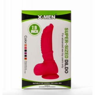 X-Men 7.9" Super Sized Dildo Black II - Élethú dildó 20 cm (FEKETE)