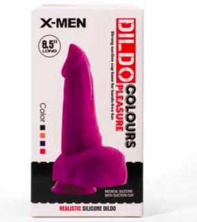 X-MEN 8.5" Dildo Colours Pleasure - fekete dildó 21,6 cm