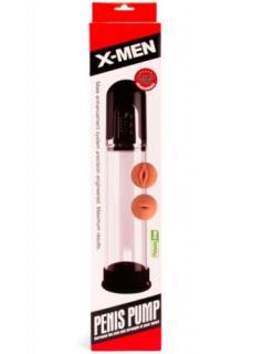 X-MEN Electric Penis Pump Black - péniszpumpa vagina betéttel