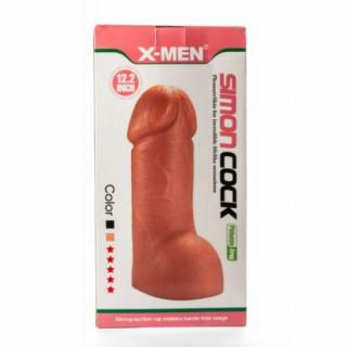 X-Men Simon 12.2" Cock - Élethű dildó 31 cm (FEKETE)