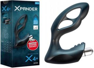 XPANDER X4+ Rechargeable PowerRocket Medium - Akkus anál izgató, anál vibrátor, prosztata vibrátor 10,5 cm
