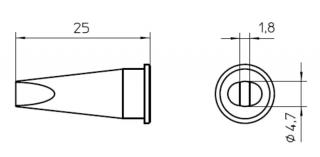 Weller LHT D forrasztócsúcs 4.7mm