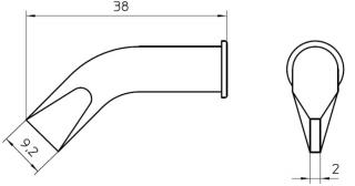 Weller LHT FX forrasztócsúcs 9.2mm