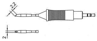 Weller RT 10GW forrasztócsúcs 1.2 x 2.0 mm