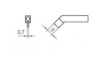 Weller RTW 3 forrasztócsúcs 45 fok 3x1mm