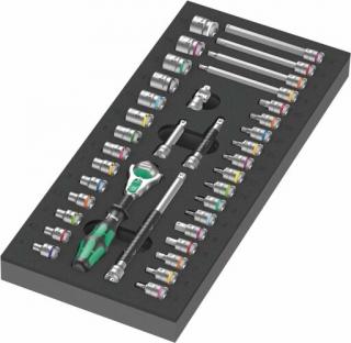 Wera 9720 Zyklop 1/4" racsnis szerszámkészlet 37 db, habbetétben